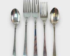 Frank Smith Classic Beauty 5PC Sterling Spoon & Fork Flatware 186 Grams
