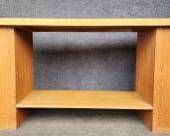 Fantastic Brown Saltman Mid Century MCM Fruit Wood Chunky leg Console Table Asian Modern Style MID Century Modern MCM
