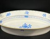 Fine HEREND Hungary Chinese Bouquet Blue Hand-painted Porcelain 380/WB-3 Blue Garden Two Handled Deep Round Oval Dish
