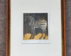 G. Seleino Zebra Lithograph Pencil Signed Framed
