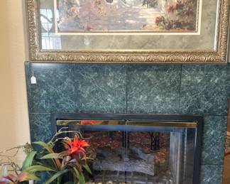 Artificial plant and framed art