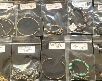 Bracelets, necklaces, etc.