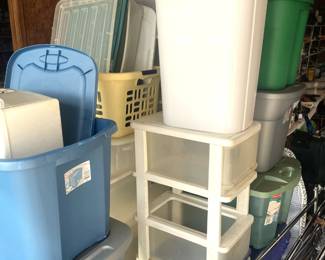 Many storage tubs/ organizers