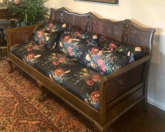 Cane back vintage sofa