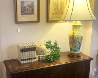 Cabinet; Asian style lamp