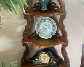 Antique 5- shelf corner display unit