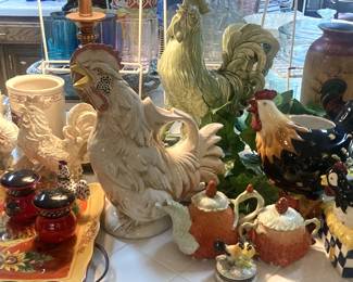 Roosters; assorted kitchen décor