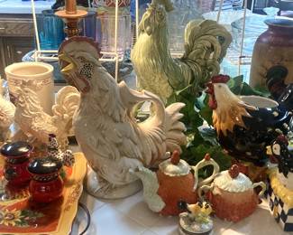 Roosters; assorted kitchen décor