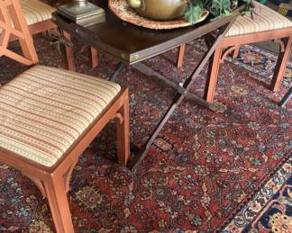 Good-looking large rug; 3 chairs