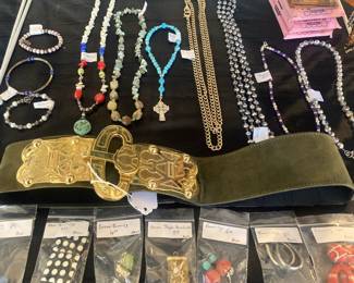 Escada suede belt; other jewelry