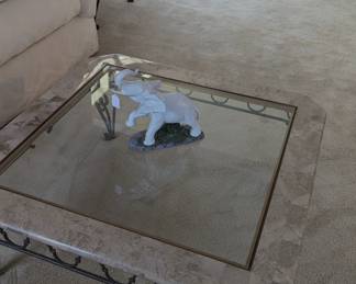 marble and glass table