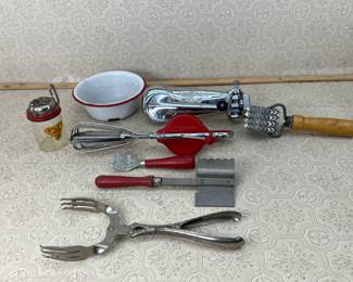 Vintage 40s-50-s Kitchen Utensils Wood & Steel
