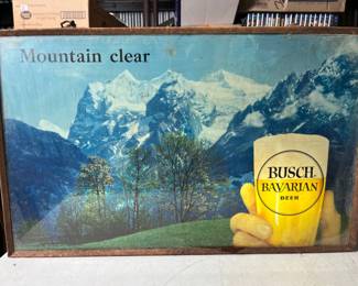 Busch Bavarian Heavy Metal Glass Light Up Sign