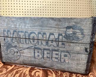National Beer Wooden Crate