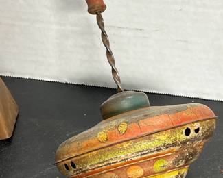 Ceramic & Cast iron Soap Dishes, Old Spinning Top