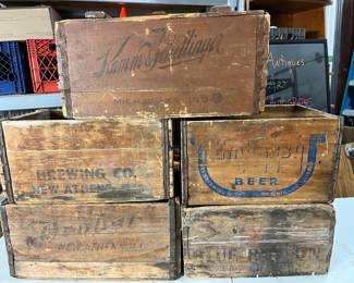 (5) Wooden Beer Crates: Kamm Schellinger, 1933, ..