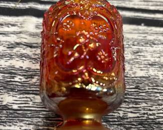 Vintage Fenton carnival glass toothpick holder, iridescent