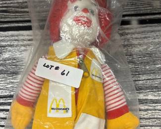 Vintage plush Ronald Mcdonald doll