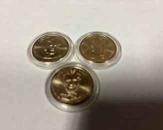 one dollar coins, Tyler, Lincoln, Jackson