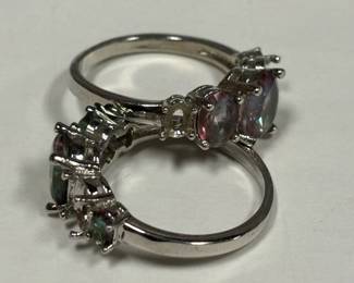 Sterling silver iridescent rings.