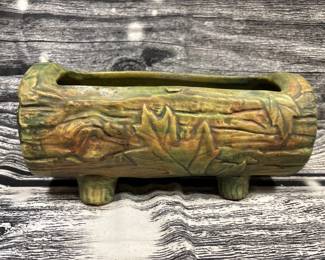 Antique weller planter, log