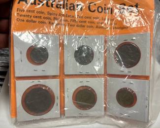 Australian coin set, 6 coins, 1971-1989
