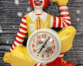 Vintage Ronald Mcdonald wall clock, battery operated, plastic
