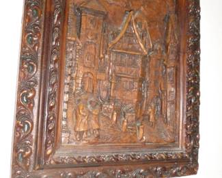 Framed Carved Wood 