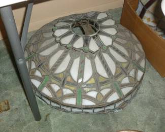 Very nice and old stained glass fixture..needs a little repair