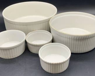 Lot 5 Porcelain Ramekins, APILCO & Seashell More
