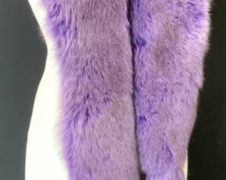 Dyed Purple Fox Fur Stole/ Scarf 6ft10in
