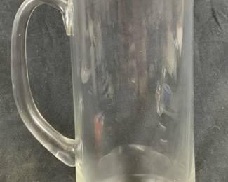 Tall Narrow Art Glass Drinks Pitcher
