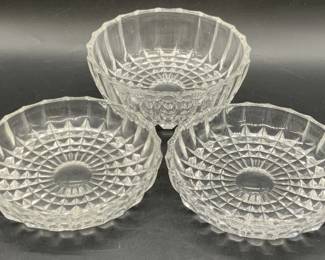 Lot 3 Vintage Clear Cut Glass Tableware
