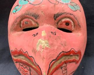 Antq Carved Wooden Bird Wayang Theater Mask
