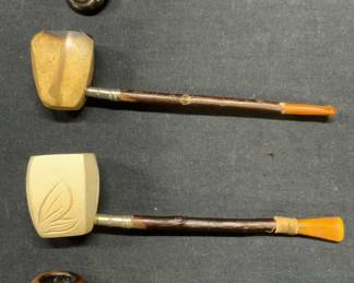 Lot 4 Vintage Varsity Meerschaum Pipe, More
