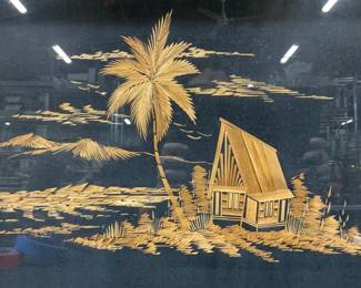 Framed Bamboo Indonesian House Wall Art
