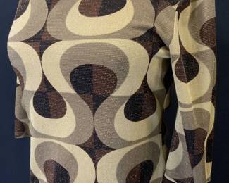 SANDREA Mod Metallic Geo Print Top, USA
