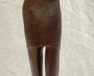 Wood Hand Carved Nude Female Sculpture 20in
