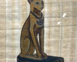 Hand Painted Cat On Papyrus

