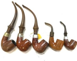Lot 5 Wellington, KB&B Wood/Sterling Smoking Pipes
