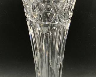 Vintage Clear Cut Crystal Vase 16in
