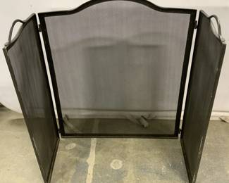 Black Mesh Metal Fireplace Screen
