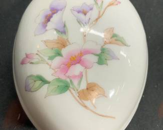 Lidded Porcelain Egg Trinket Box
