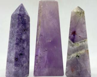 Lot 3 Purple Agate Obelisks
