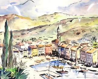 Cityscape Watercolor Painting
