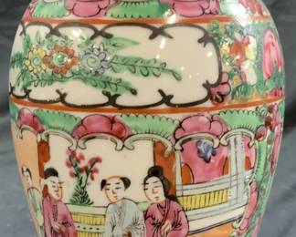 Asian Chinoiserie Painted Porcelain Vase, Sgn
