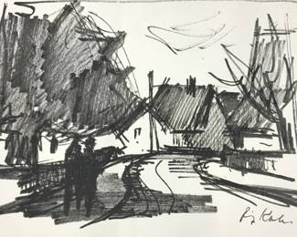 Signed Black & White Sketch Lithographs
