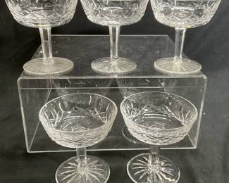 5 Crystal Champagne Coupe Sherbert Glasses
