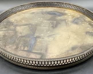 JK.CO Sheffield England Silver Plate Circular Tray
