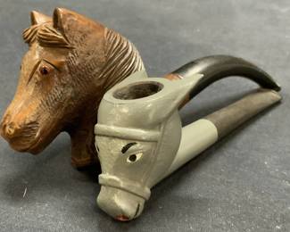 Lot 2 MARXMAN Briar Wood Horse Pipe, Italy, More
